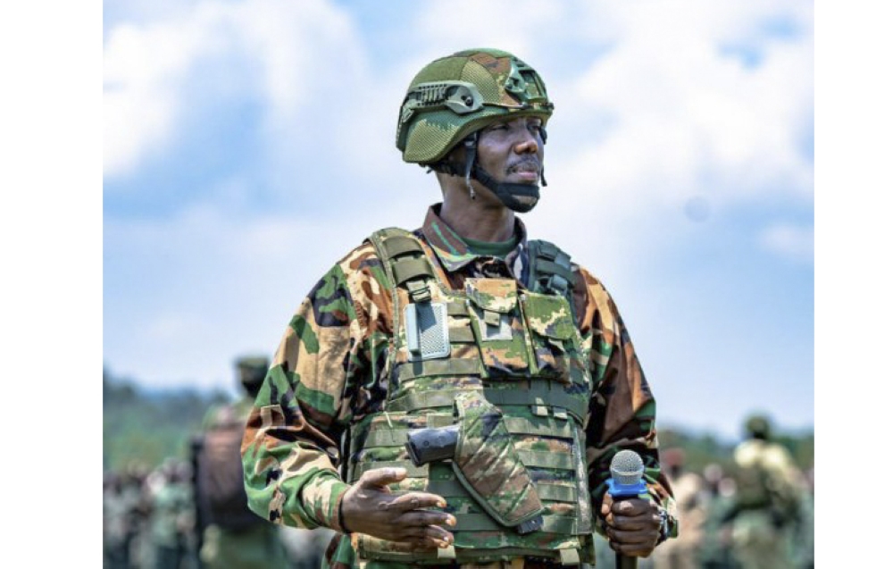 Gen Sultan Makenga briefing new fighters during a passout event. The AFCM23 movement has written an open letter to the United Nations Secretary-General, Antonio Guterres.