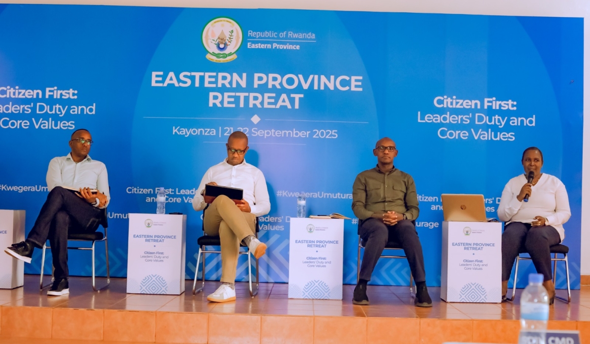 A panel discussion takes place during the Eastern Province Retreat held in Kayonza on September 21-22, 2025.