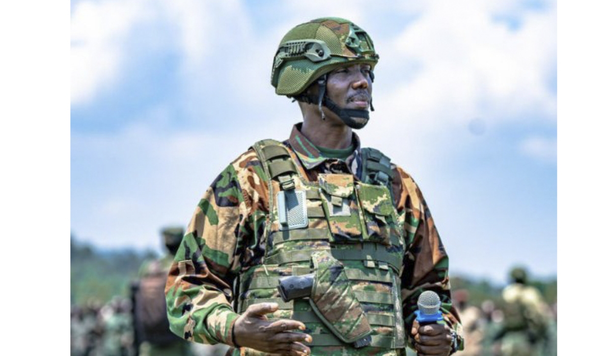 Gen Sultan Makenga briefing new fighters during a passout event. The AFCM23 movement has written an open letter to the United Nations Secretary-General, Antonio Guterres.