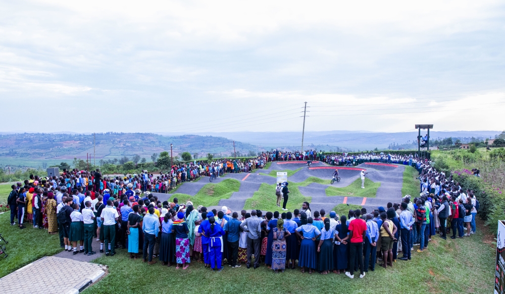 Hundreds of people attended the launch of the new hub which is the first of its kind in Africa, featuring both a race track and a pump track. All photos by Craish Bahizi 