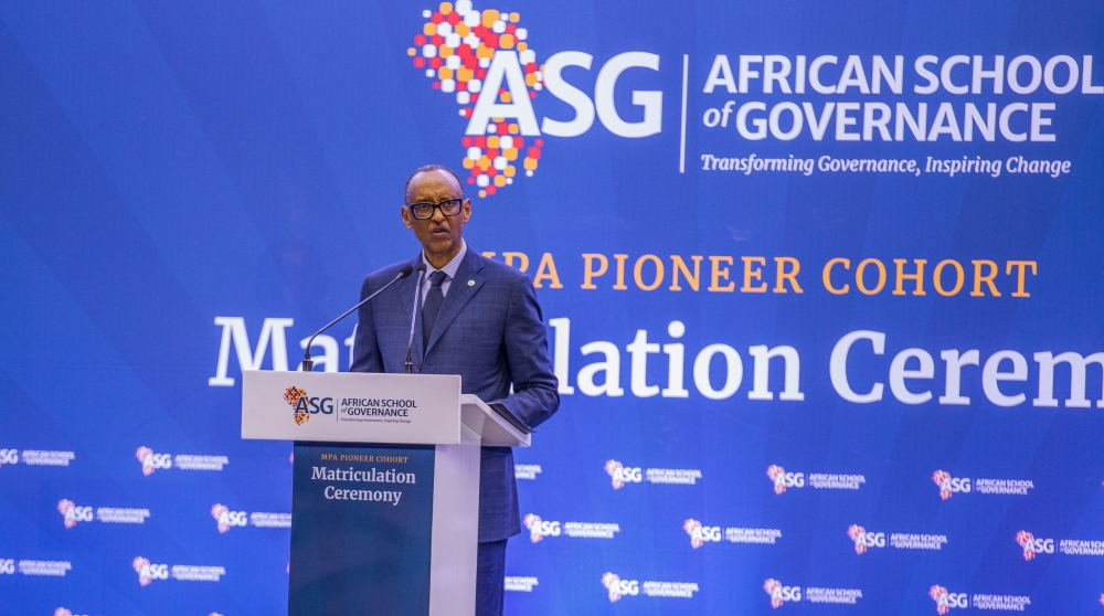 President Kagame addresses delegates at the matriculation ceremony of the African School of Governance&#039;s pioneer cohort in Kigali on Thursday, September 25. Craish BAHIZI