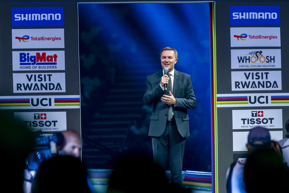 David Lappartient UCI president during the launch of the 2025 UCI Road World Championships. PHOTOS BY OLIVIER MUGWIZA