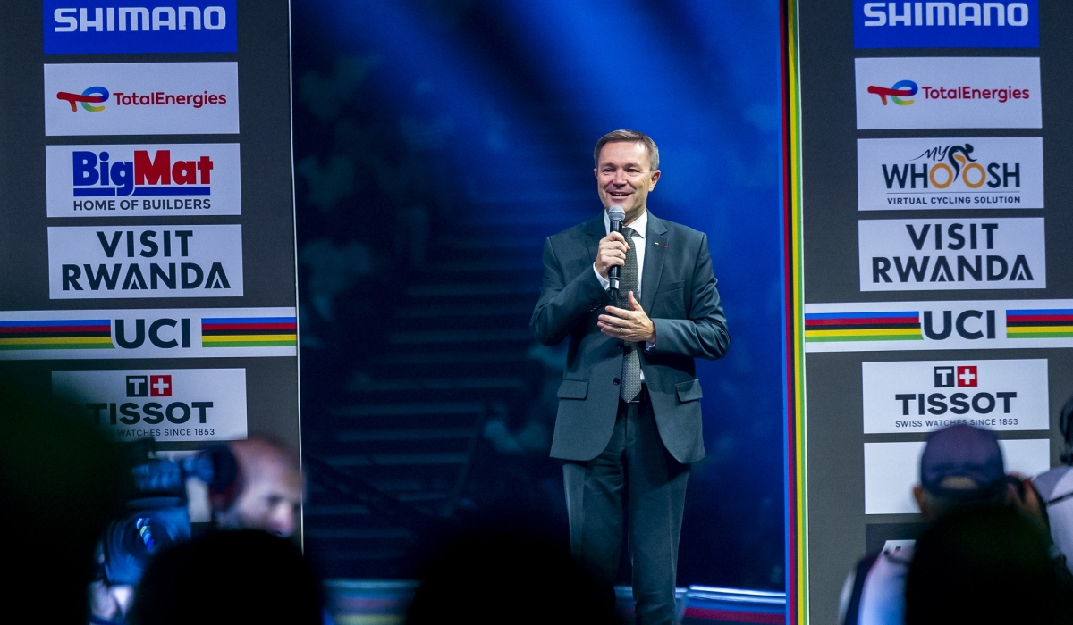 David Lappartient UCI president during the launch of the 2025 UCI Road World Championships. PHOTOS BY OLIVIER MUGWIZA