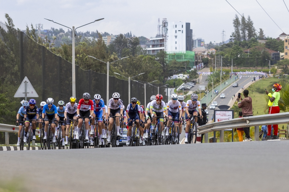 Cyclists ride in a peloton near the Kigali Golf Resort & Villas in Nyarutarama on Thursday, September 25. All photos by Olivier Mugwiza