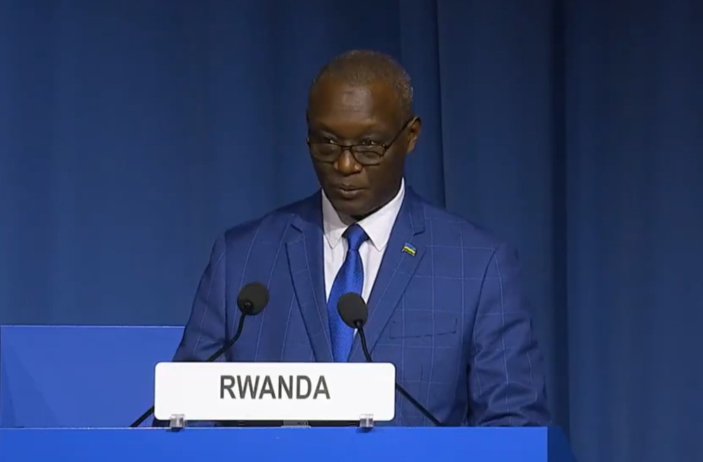 Fidele Ndahayo, the Chief Executive Officer of Rwanda Atomic Energy Board (RAEB), speaks at a past event.