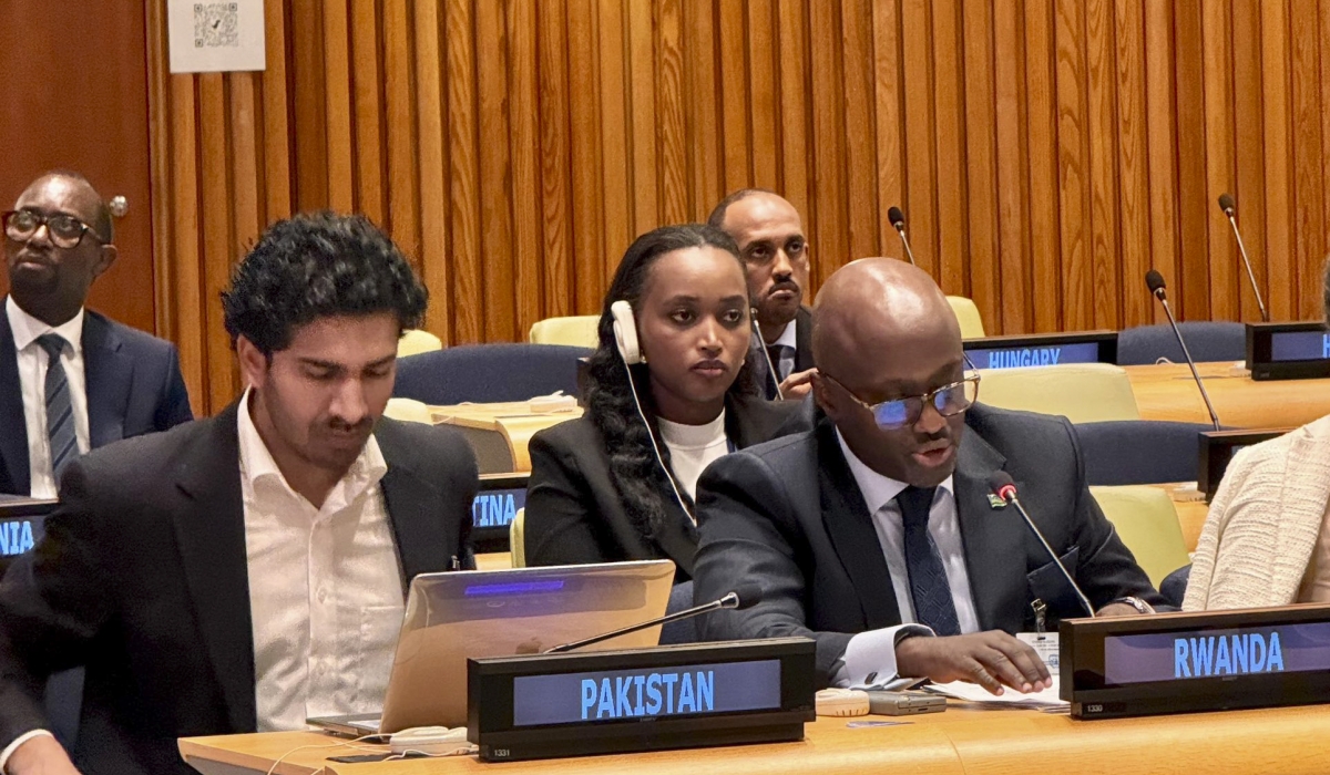 Olivier Nduhungirehe, the Minister of Foreign Affairs and International Cooperation speaks at the 80th Session of the United Nations General Assembly in New York on Thursday, September 25.
