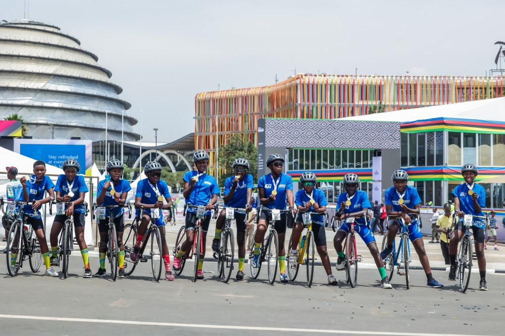 Bike for Future team&#039;s cyclists during the social ride at the UCI
