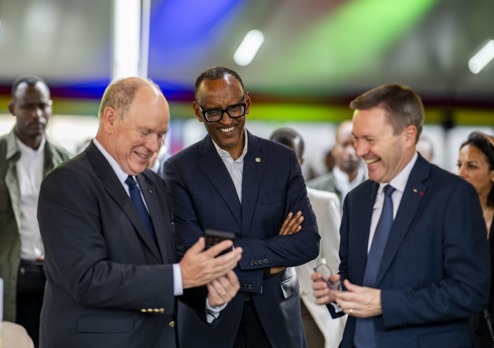 Kagame, Lappartient and Prince Albert II, the Monaco royal interact at the event