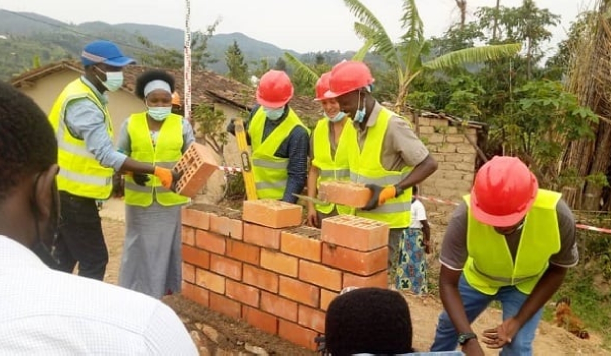 Officials lay a foundation stone to a construction project of a health centre  in Rutsiro. The district has announced the suspension issuing of the construction permit