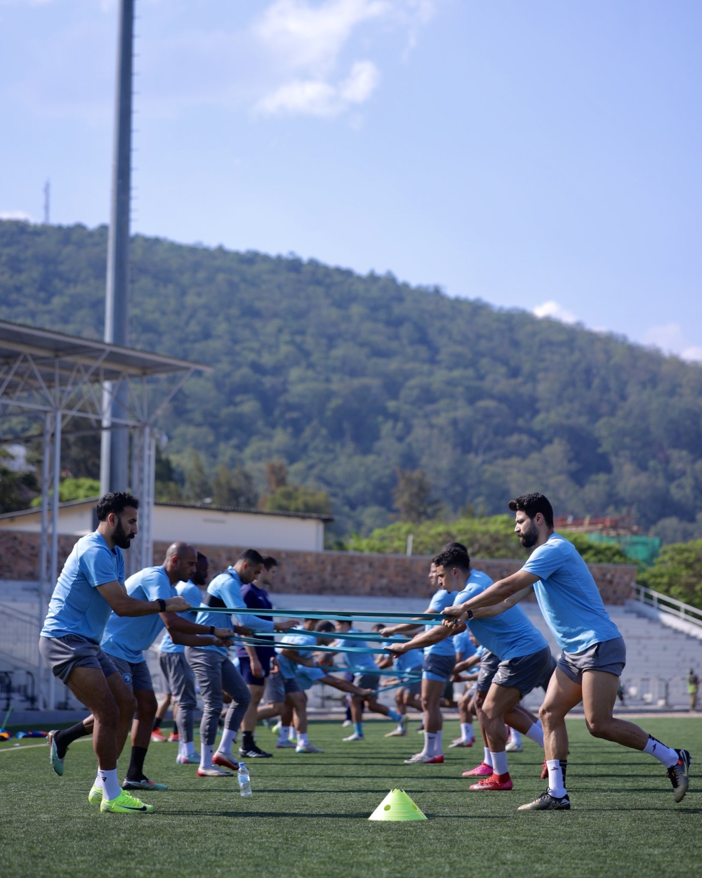 Egyptian giants Pyramids FC during a training in Kigali ahead of their crunch CAF Champions League preliminary round clash against APR FC at Kigali Pele Stadium on Wednesday, October 1.