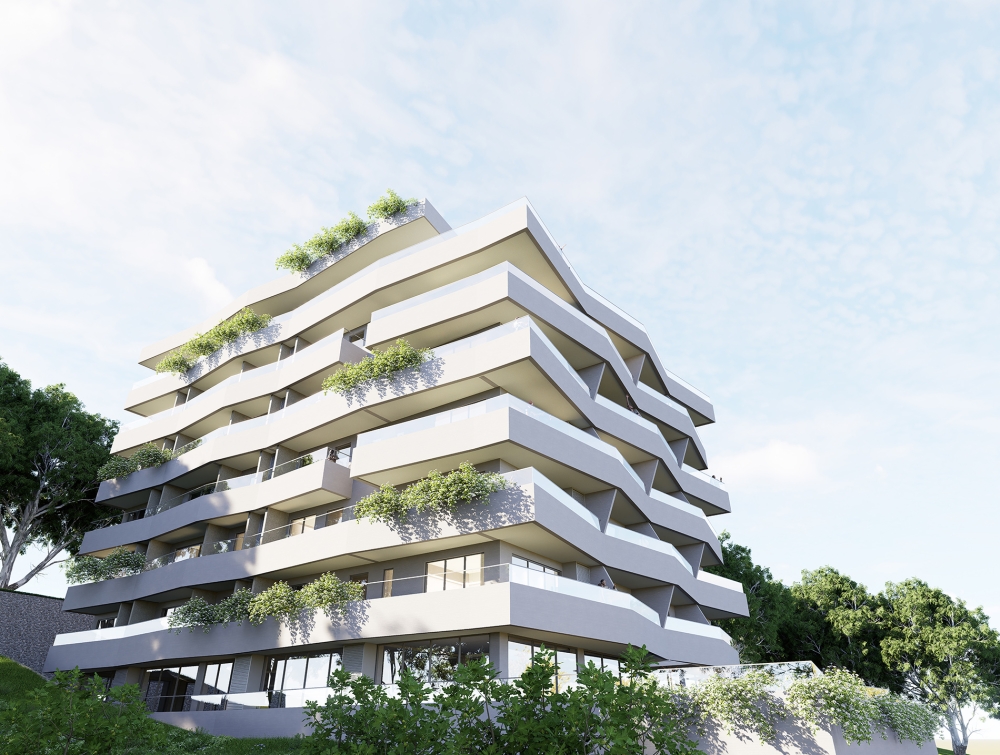 An arist&#039;s impression of The ONE Residence, a new prestigious residential development near some of the most iconic places of Kimihurura in Kigali.