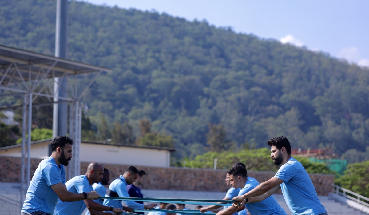 Egyptian giants Pyramids FC during a training in Kigali ahead of their crunch CAF Champions League preliminary round clash against APR FC at Kigali Pele Stadium on Wednesday, October 1.