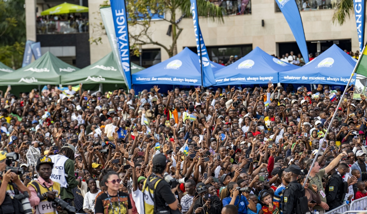 Cycling enthusiasts at the awarding ceremony during the conclusion of the 2025 UCI Road World Championship s on Sunday, September 28. Courtesy