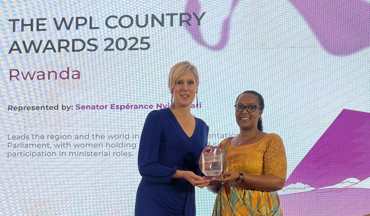 The WPL Country Award for Rwanda was received by Senator  Esperance Nyirasafari.