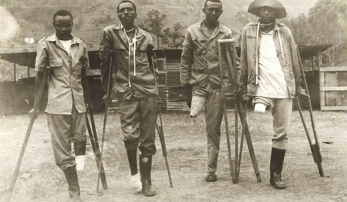 Rwanda Patriotic Army soldiers who were disabled by the Liberation War in 1990s. File