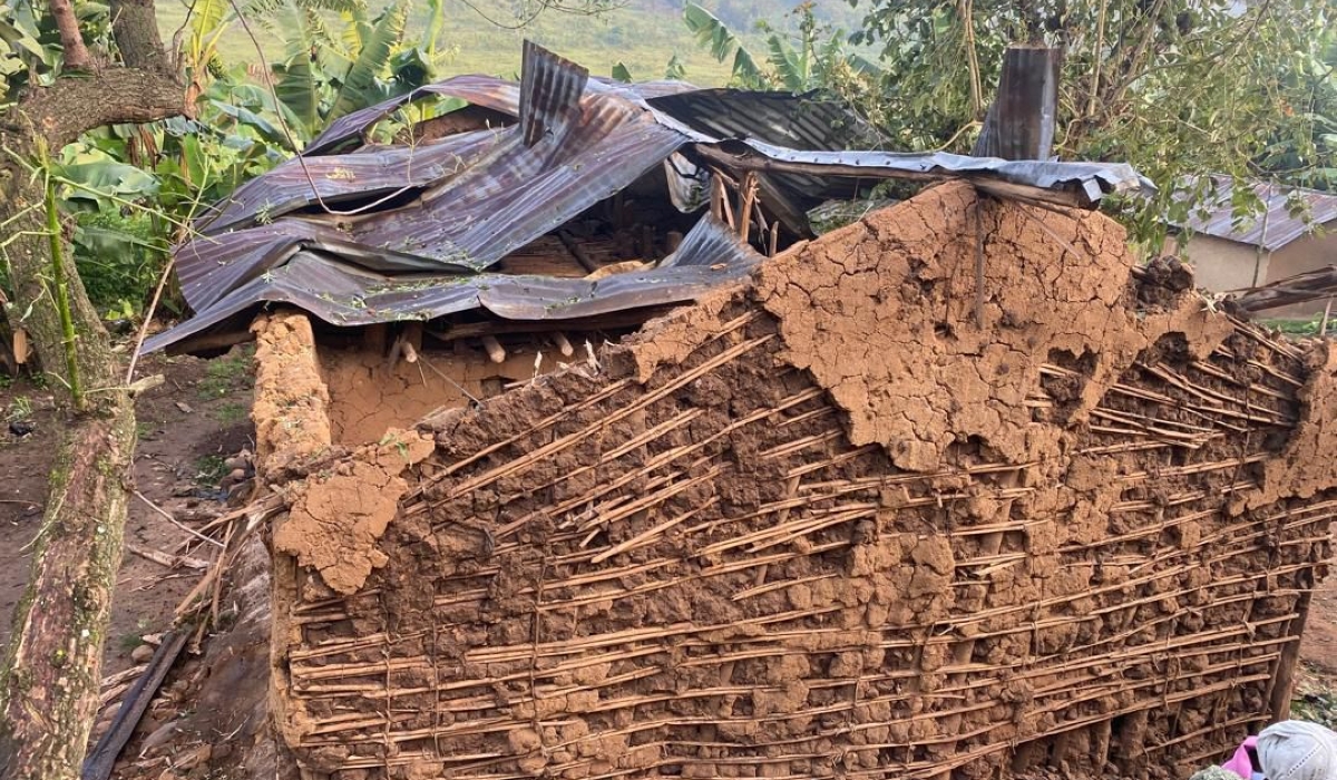 A residential house destroyed by bombs from FARDC drones in eastern DR Congo.