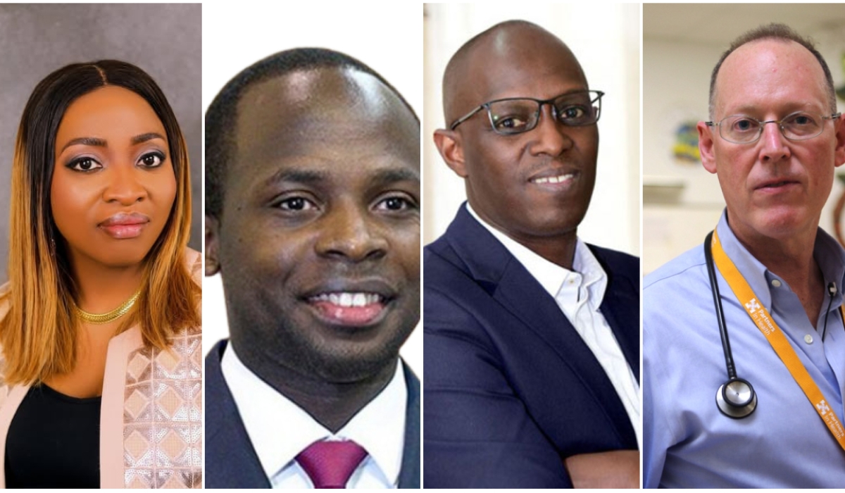 L-R: Ogechi Adeola, Olivier Uwishema, Prof Leon Mutesa, and the late Paul Farmer.