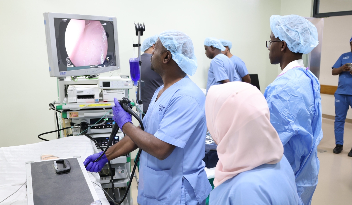 Doctors at King Faisal Hospital take part in the East African Postgraduate GI endoscopy course and colonoscopy TCT program. Courtesy Photo