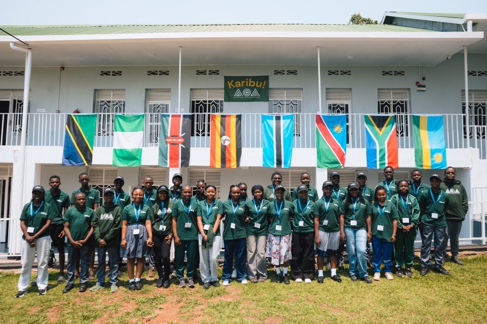 The African Olympiad Academy (AOA)  students pose for a group photo as the academy officially opened its doors for the 2025–2026 academic year. Courtesy