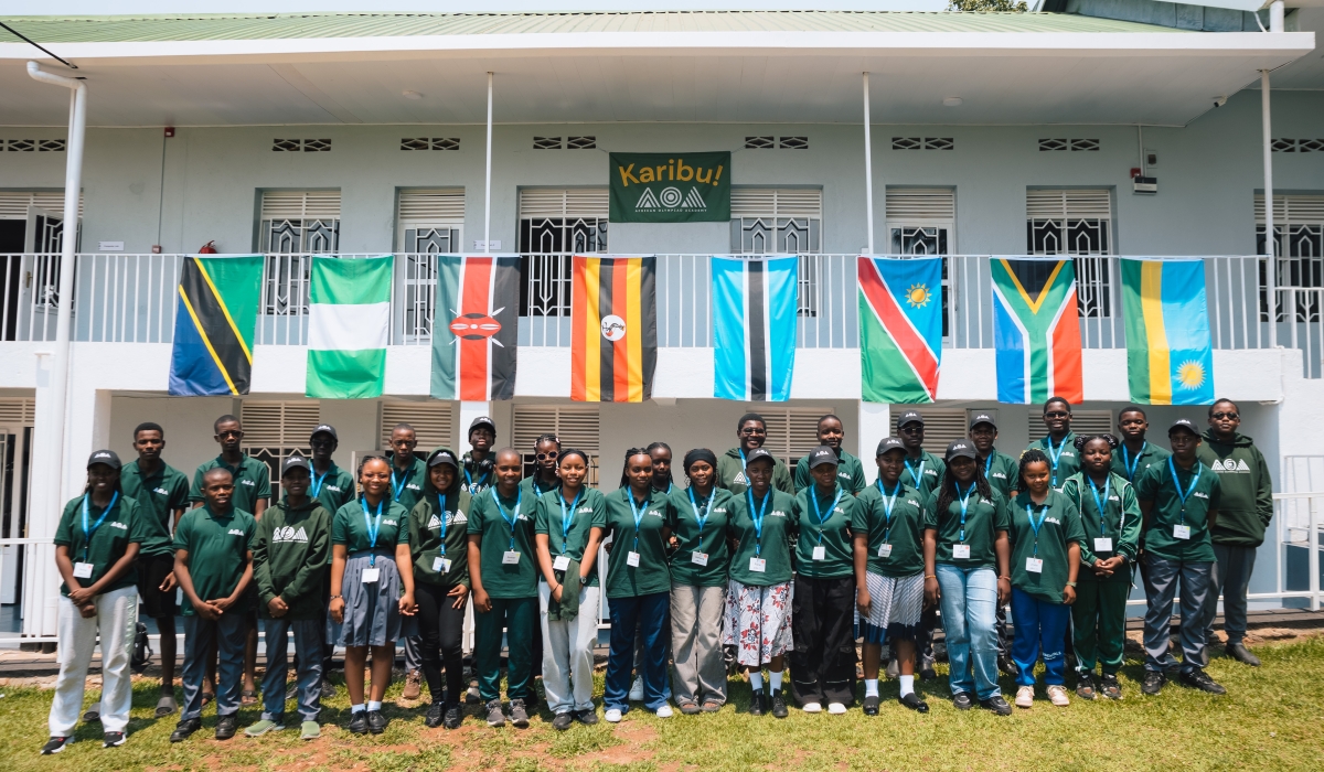 The African Olympiad Academy (AOA)  students pose for a group photo as the academy officially opened its doors for the 2025–2026 academic year. Courtesy