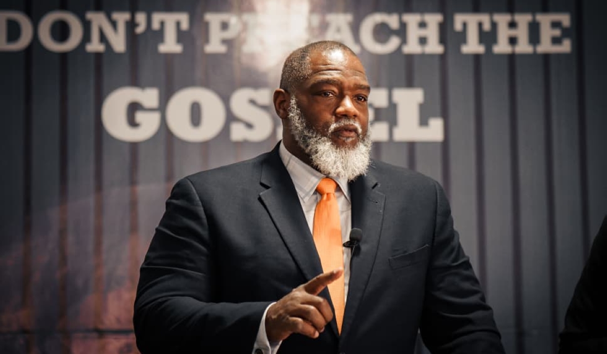 Pr. Voddie Baucham preaching in Kigali at Covenant Reformed Baptist Church-Rwanda on Sunday, August 4