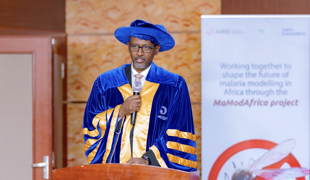 Minister Nsengimana makes remarks during the graduation. Courtesy.
