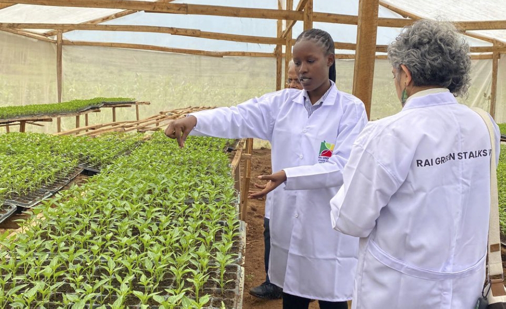 Visitors during a guided tour of a farm owned by Allen Umulisa, the Founder of RAI Green Stalks Ltd. courtesy