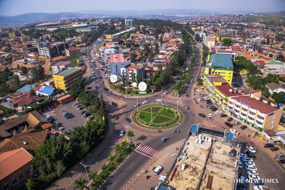 An aerial view of the Chez Lando road junction in Remera, one of the junctions set to be revamped under the Kigali Urban Transport Infrastructure (KUTI) project. File