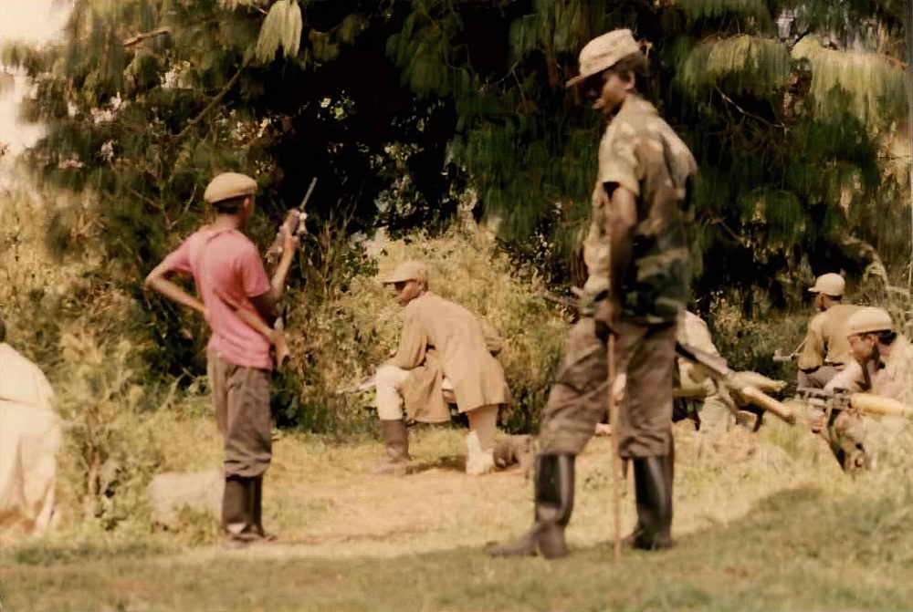 Rwanda Patriotic Army fighters during the Liberation War in 1990s. File