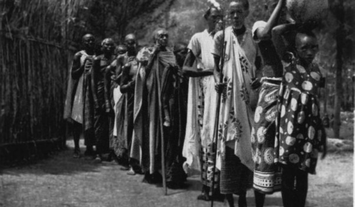 Participants during a traditional wedding during a colonial period. Courtesy
