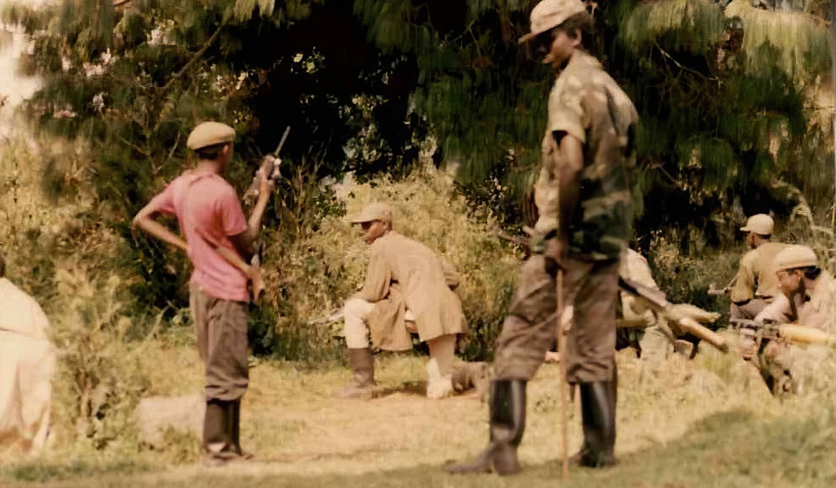 Rwanda Patriotic Army fighters during the Liberation War in 1990s. File
