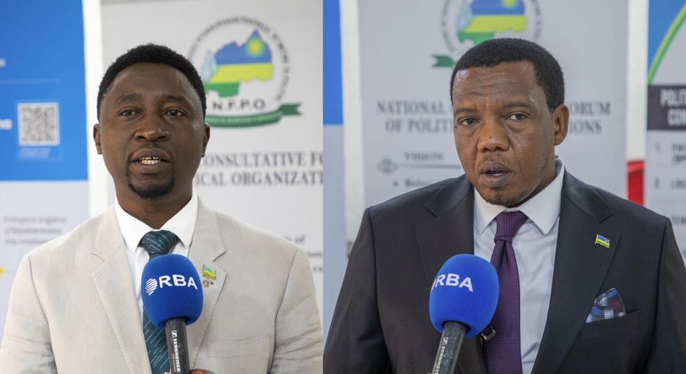 Frank Habineza and Alphonse Nkubana have been nominated for senatorial seats by the National Consultative Forum of Political Organizations (NFPO). Photos by Craish BAHIZI