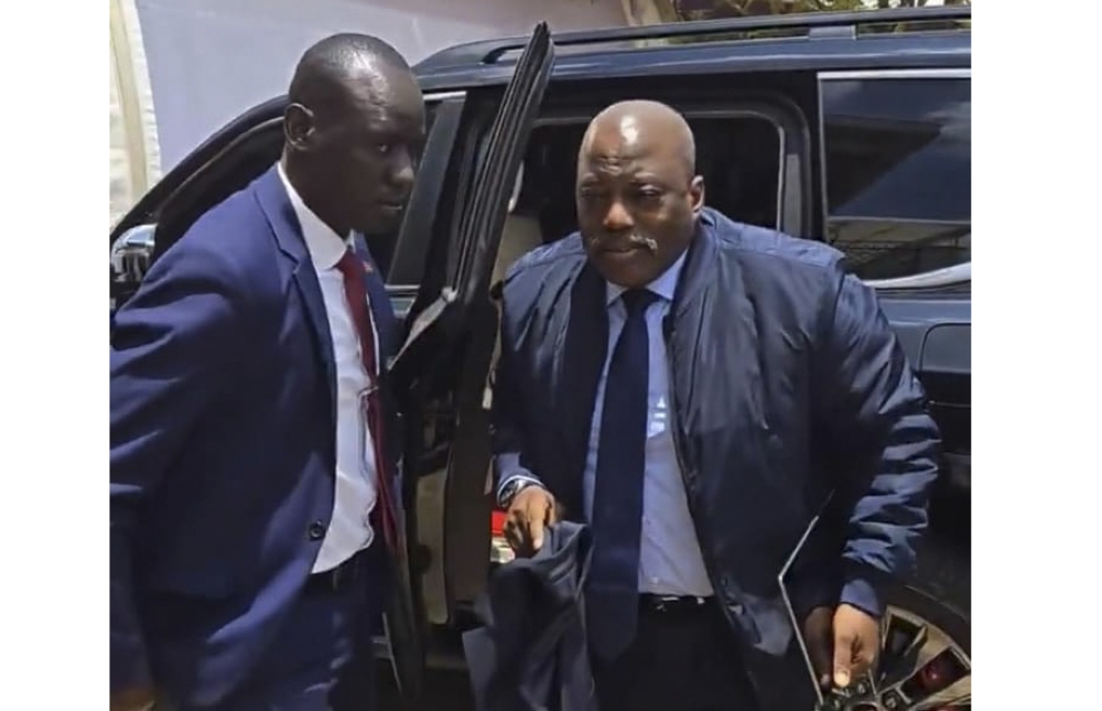Former DR Congo President Joseph Kabila arrives in Nairobi to meet opposition leaders on Tuesday, October 14. Courtesy