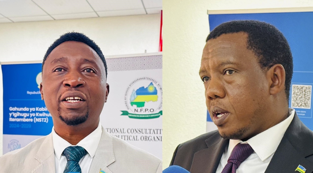 Frank Habineza and Alphonse Nkubana  have been nominated for senatorial seats by the National Consultative Forum of Political Organizations on Tuesday, October 14. Photo by Craish BAHIZI