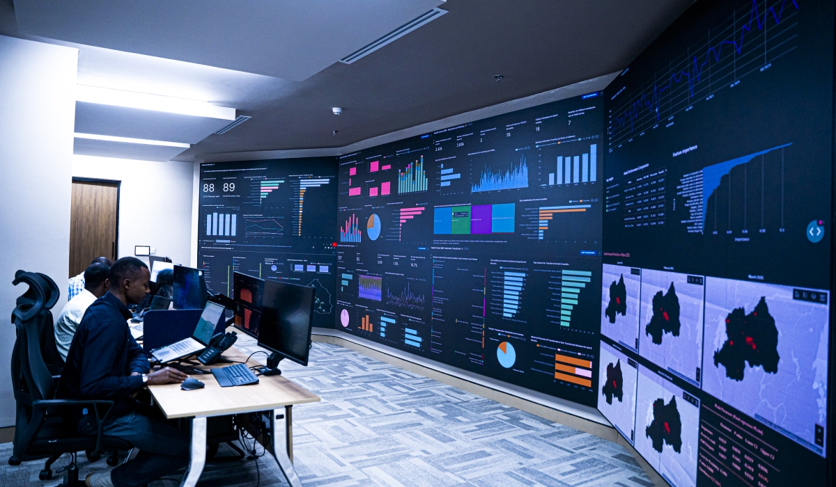 Workers inside the Rwanda Health Intelligence Centre at the official launch on April 3, 2025 in Kigali. Photo by Kellya Keza