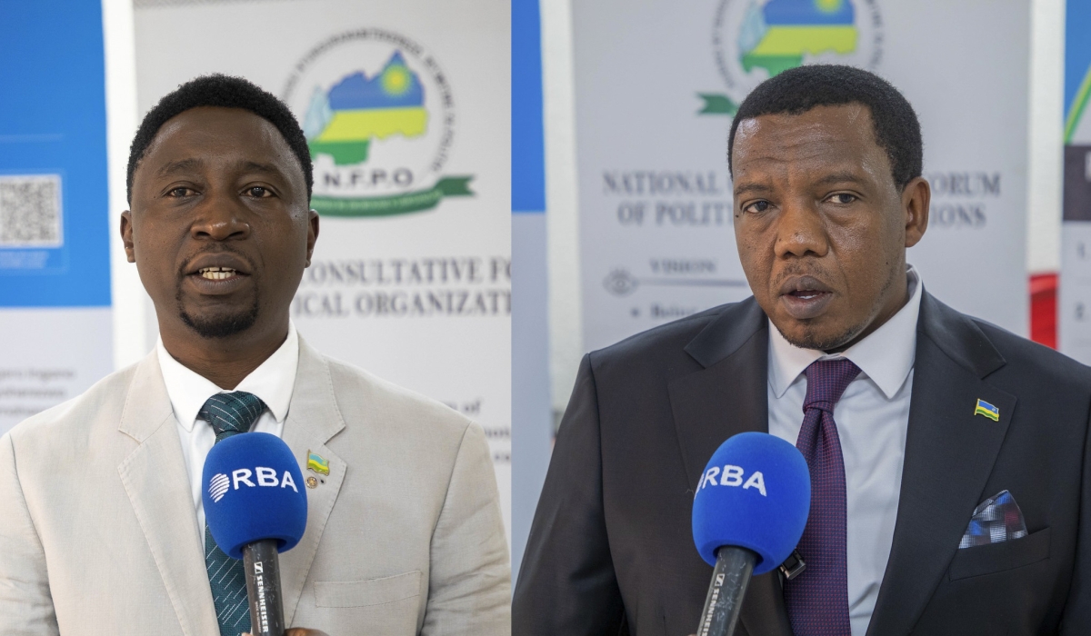 Frank Habineza and Alphonse Nkubana have been nominated for senatorial seats by the National Consultative Forum of Political Organizations (NFPO). Photos by Craish BAHIZI