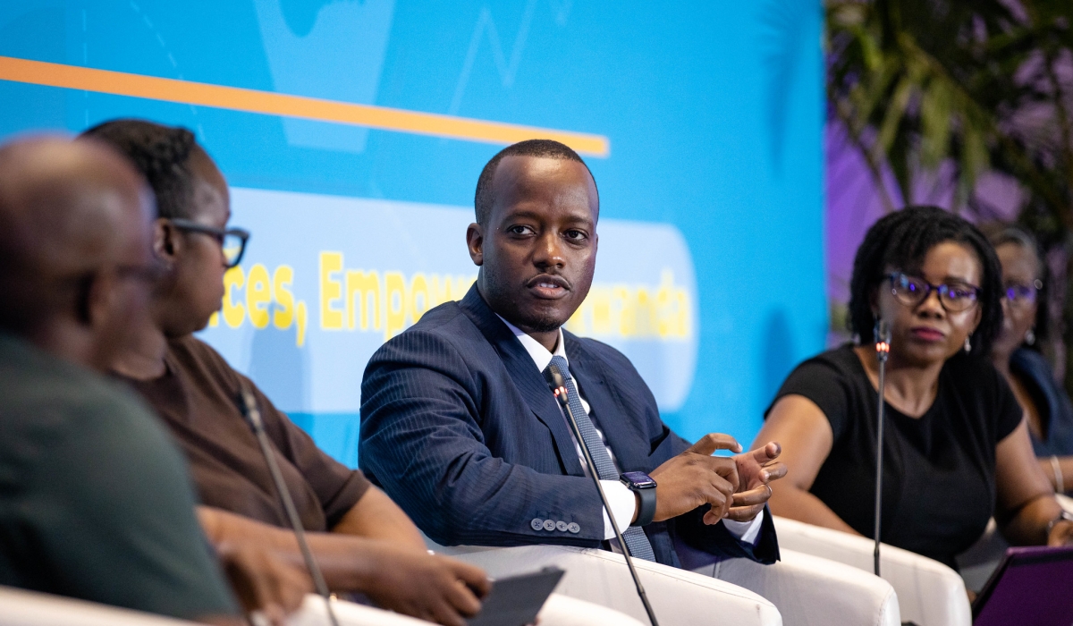 RSSB Chief Executive Officer Regis Rugemanshuro speaks at the   launch of the Financial Sector Development Strategy  on Thursday, October 16. Photo by Dan Gatsinzi