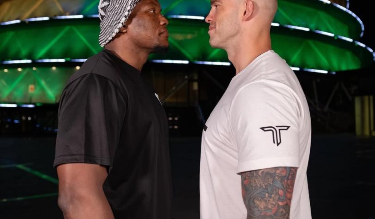 Djantou Nana Maxwell and Justin Clarke pose for pre-fight photo before Saturday’s heavyweight semifinal at BK Arena-courtesy