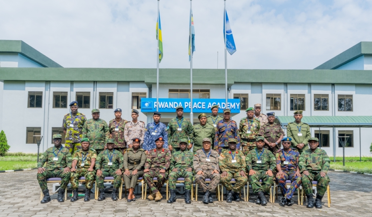 Senior military officers from various countries pose for a group photo at the Rwanda Peace Academy in Musanze on Friday, September 19. Courtesy
