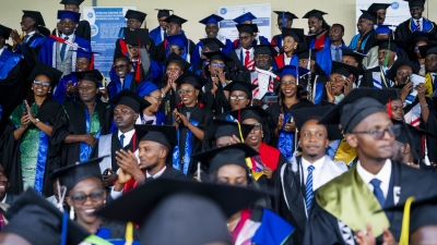 Some of the 9,526 students during the graduation ceremony at the University of Rwanda Huye Campus on Friday, October 17. All photos by Kellya Keza