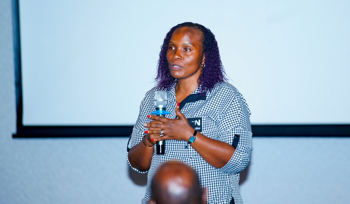 Flora Mutezigaju, Deputy Director General of REB, delvers her remarks at the meeting. Courtesy
