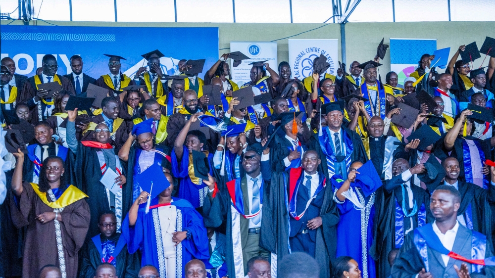 Graduates at the University of Rwanda’s 11th graduation ceremony, in Huye on Friday, October 17. Photo by Kellya Keza