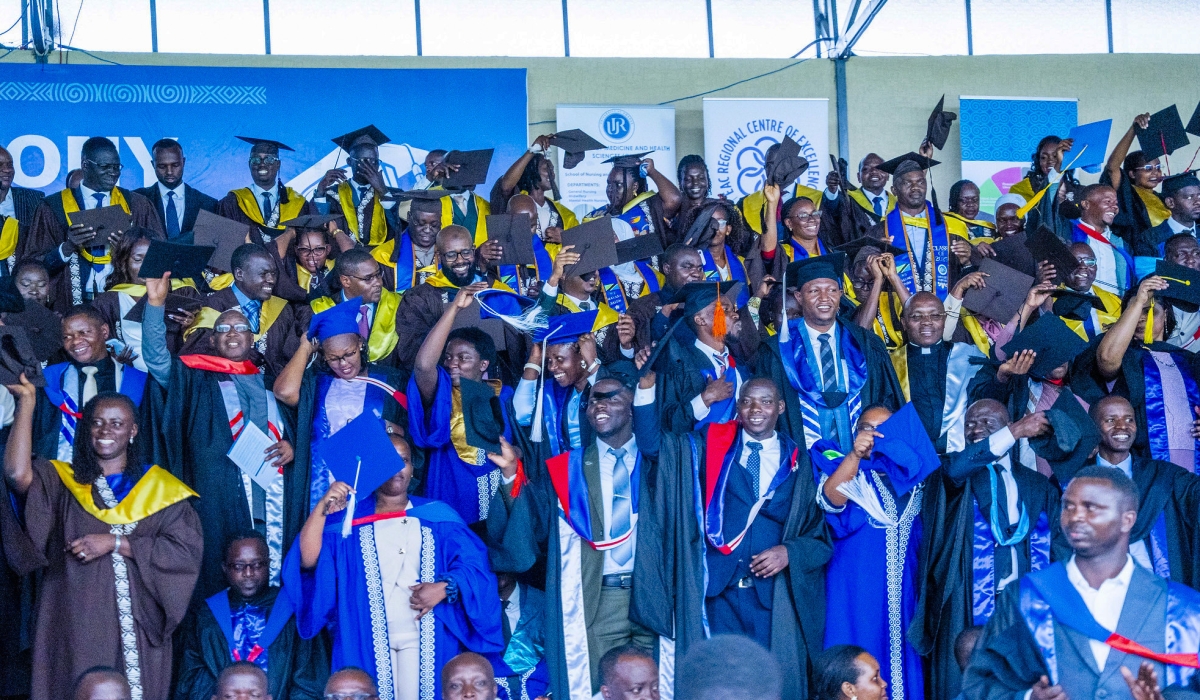 Graduates at the University of Rwanda’s 11th graduation ceremony, in Huye on Friday, October 17. Photo by Kellya Keza