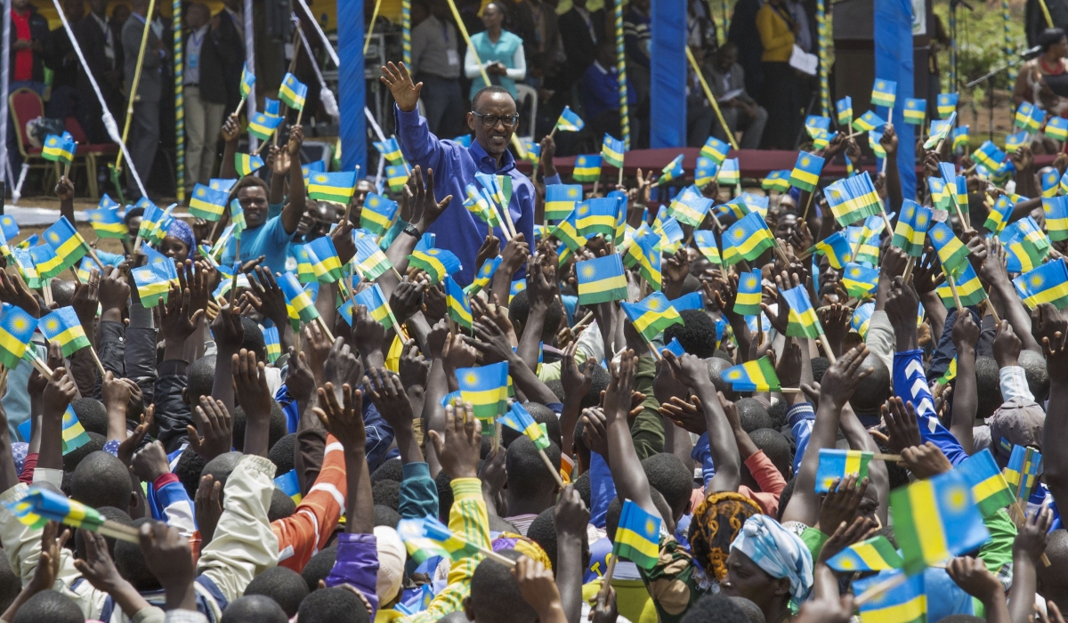 President Paul Kagame greets thousands of residents during his outreach in Rubavu. Courtesy