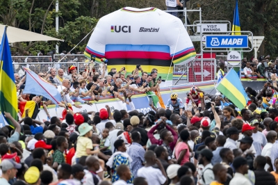 Thousands of cycling fans at the UCI Road World Championships in Kigali on September 28.  Rwanda aims to more than double MICE annual revenues. Courtesy