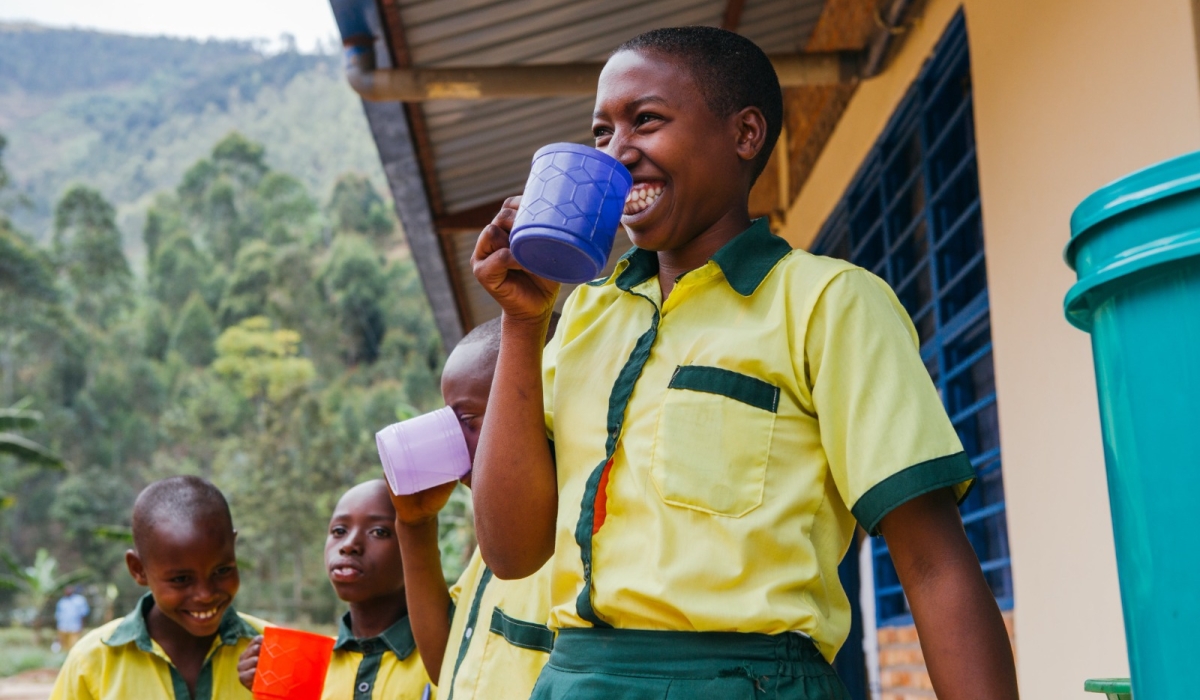 Following the completion of a water supply project by Water For People, students are now accessing clean water. Courtesy