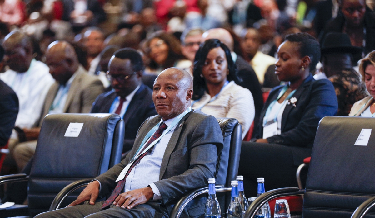 Delegates follow a panel discussion during the opening of   the Mobile World Congress (MWC), in Kigali on Tuesday, October 21. Photo by Dan Gatsinzi