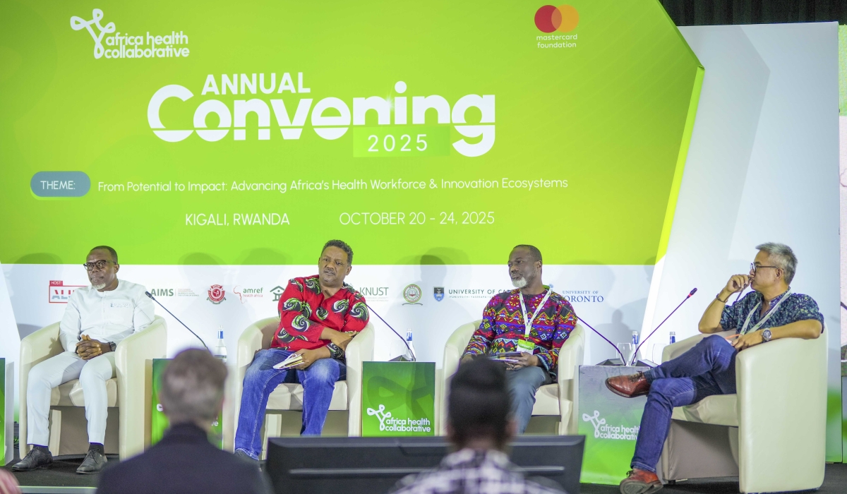 Panelists engage in a discussion ati during the 2025 Annual Convening of the Africa Health Collaborative, running from October 20 to 24. Courtesy