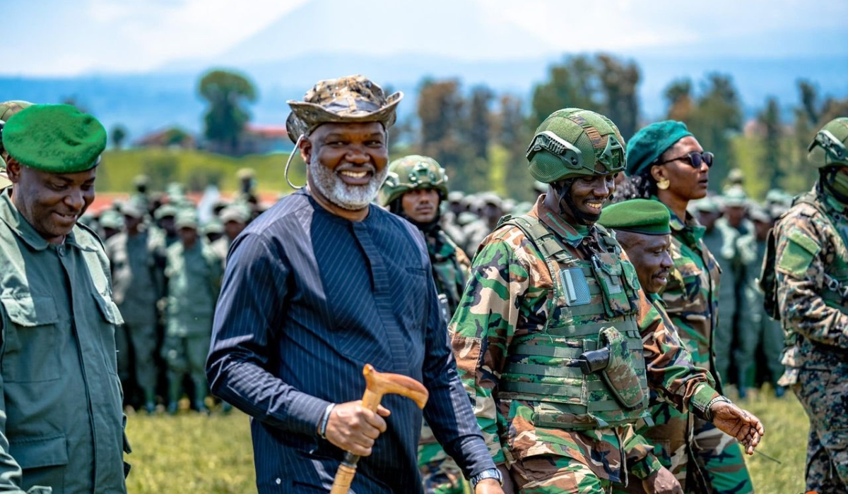 AFC-M23 senior officers during the passing out ceremony of new soldiers. October 21 marks seven days since the signing of a ceasefire monitoring agreement between the AFC-M23 movement and the Congolese government.