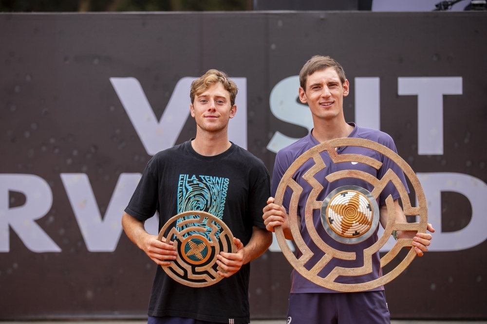 Frenchman Valentin Royer (R)won back-to-back ATP Challenger 75 and 100 in Kigali in 2025-File